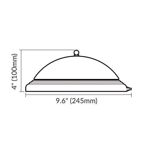 Dream Lighting 12volt DC LED Glass Ceiling Light Fixture for RV Boat Trailer Interior Decor, Round Overhead Light Roof Dome Light with Switch -Bright Warm White, 9.6 inch / 245mm