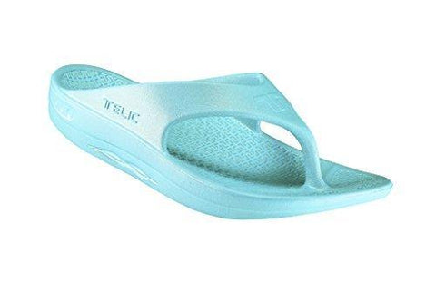 Telic Women's Fashion Flip Flop Sandal (Made in The USA) (9 B(M) US, Aqua Lagoon)