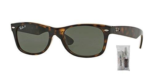 Ray Ban RB2132 NEW WAYFARER 902/58 58M Tortoise/Crystal Green Polarized Sunglasses For Men For Women
