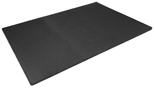 Prosource Fit Extra Thick Puzzle Exercise Mat 1", EVA Foam Interlocking Tiles for Protective, Cushioned Workout Flooring for Home and Gym Equipment, Black
