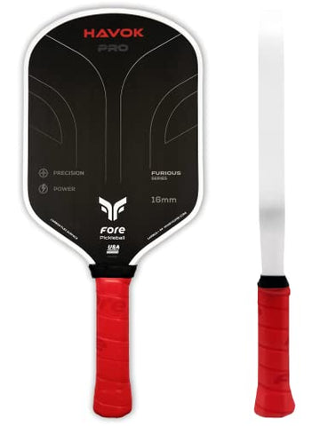 Havok Pro: Carbon Fiber Pickleball Paddle | Enhanced Power, Precision and Maximum Spin | Carbon Textured Surface with a Large Sweet Spot | USAPA Approved Professional Pickleball Racket