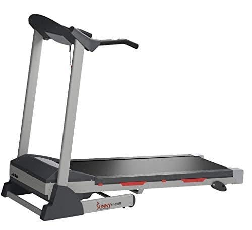 Sunny Health & Fitness SF-T7603 Electric Treadmill w/ 9 Programs, 3 Manual Incline, Easy Handrail Controls & Preset Button Speeds, Soft Drop System