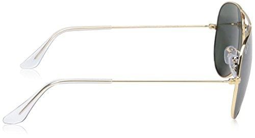 Ray-Ban RB3025 Aviator Large Metal Sunglasses 58 mm, Polarized, Arista Gold/Polarized Crystal Green