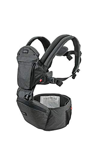 MiaMily Hipster Plus 3D Forward-Facing Baby Carrier and Baby Sling with 9-Supportive Carry Positions Charcoal Grey