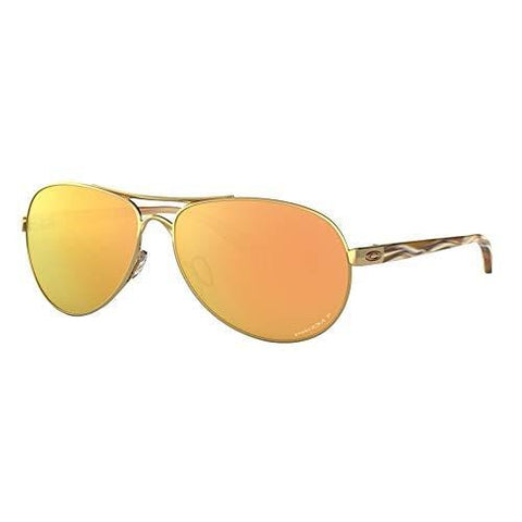 Oakley Women's Feedback Aviator Sunglasses, Polished Gold, 59.0 mm