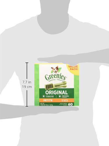 GREENIES Original Petite Natural Dental Dog Treats, 36 oz. Pack (60 Treats)