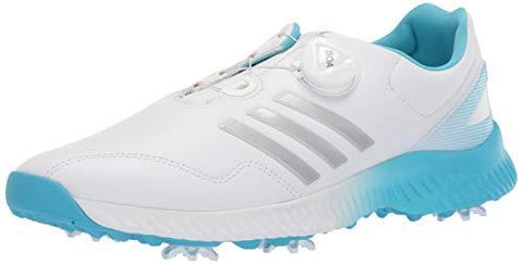 adidas Womens Response Bounce BOA Golf Shoe FTWR White/Silver Metallic/Bright Cyan 9.5 M US [product _type] adidas - Ultra Pickleball - The Pickleball Paddle MegaStore