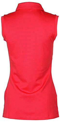 Nike Women's Dri-Fit Textured Sleeveless Golf Polo-Light Fusion Red-XS