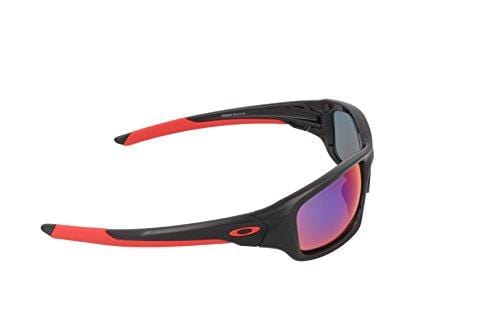 Oakley Valve Non-polarized Rectangular Sunglasses,Polished Black w/ Red Iridium,60 mm