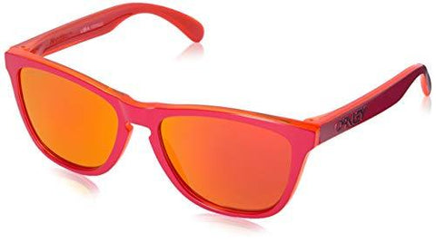 Oakley Men's Frogskins Non-Polarized Iridium Square Sunglasses, MATTE RED, 54.7 mm