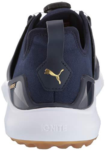 Puma Golf Men's Ignite Nxt Disc Golf Shoe Peacoat Team Gold-Puma White, 13 M US