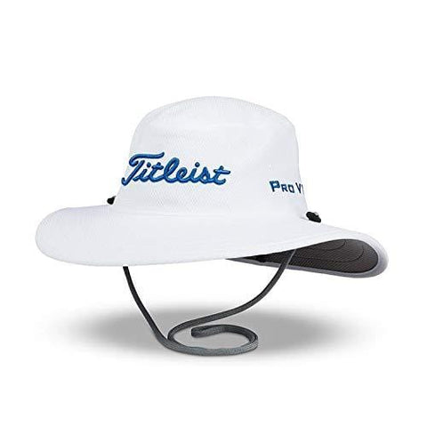 Titleist Men and Women's Golf Caps (Tour Aussie, White/Harbor Blue, Adjustable)