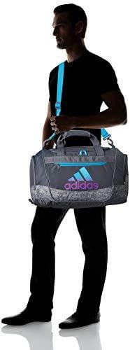 adidas Defender III Duffel Bag, Onix/Onix Jersey/Shock Cyan/Active Purple, One Size