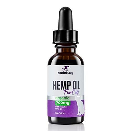 Hemp Oil For Pets By Benefurry | 700mg | Ultimate Pet Health Formula | Pet Anxiety, Hip & Joint Care, Overall Pet Health | USA Grown Hemp (For Cats)
