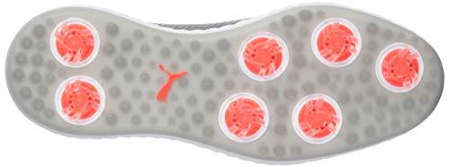 Puma Golf Men's Ignite Pwradapt Leather Golf Shoe, Quiet Shade Silver/Puma White, 13 M US