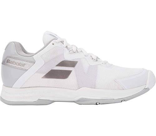 Babolat Women`s SFX 3 All Court Tennis Shoes White and Silver (8.5 - TennisExpress)