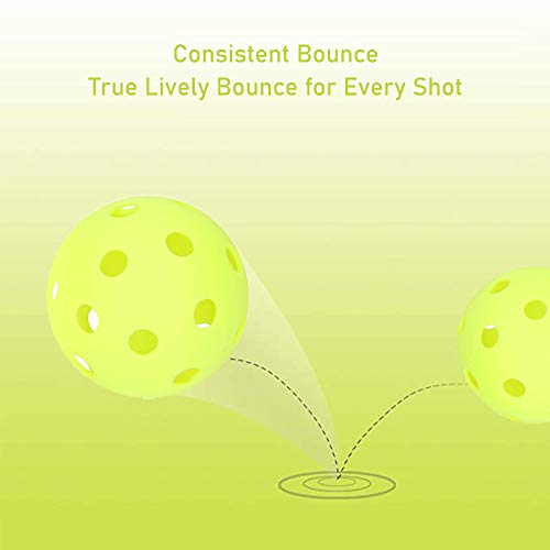 Pickleball Ball Set 6 Pack Outdoor Pickleball Balls, Indoor Pickleball Balls Green in Mesh Ball Bag, Durable and Consistent Bounce Pickleball Accessories Gifts