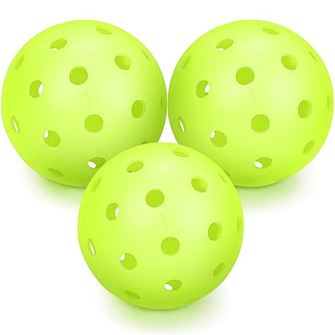 Deeliva Pickleball Balls, Meet USA Pickleball Standard, 3 Pack Pickle Balls for Windy Weather, Outdoor and Indoor Play with Great Durability, Bounce, Visibility