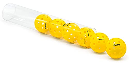 Pickleball Ball Set | Professional USAPA Approved for Sanctioned Tournament Play | 40 Holes & Specifically Designed for Outdoor Courts | Yellow, 6, 12 or 48 Balls Pack (Yellow 06 Balls Pack)