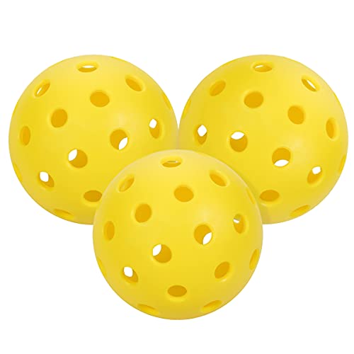 VANSHINIEER 40 Holes Outdoor Pickleball Balls Design for Tournament Play and Practice (3 Pack)