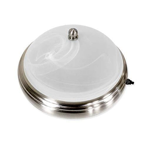 Dream Lighting 12volt DC LED Glass Ceiling Light Fixture for RV Boat Trailer Interior Decor, Round Overhead Light Roof Dome Light with Switch -Bright Warm White, 9.6 inch / 245mm