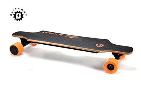 BLITZART Huracane GT 38" Dual Electric Longboard Skateboard Samsung Battery 3.5" PU Wheels Changeable Tires (Orange)