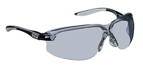 Bollé Safety 253-AX-40033 Axis Safety Eyewear with Black/Gray Polycarbonate + TPR Rimless Frame and Smoke Lens