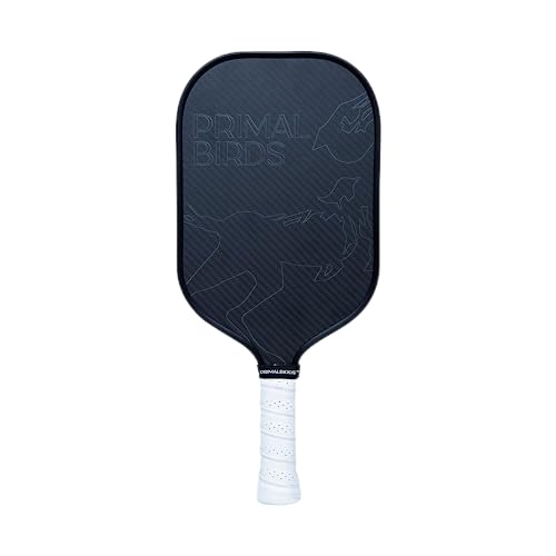 PrimalBirds Premium Pickleball Paddle Racket with Cushion Comfort Pickleball Paddle Grip | Graphite Carbon Surface | Honeycomb Core | Classic Black