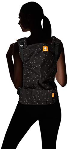 Baby Tula Discover Free-to-Grow Baby Carrier, Adjustable Newborn to Toddler Carrier, Ergonomic and Multiple Positions for 7 - 45 pounds, Black with Gray Stars