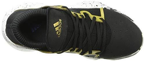 adidas Unisex Pro Vision Basketball Shoe, Black/White/Gold Metallic, 4 M US Big Kid