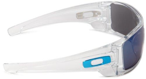 Oakley Men's Batwolf Rectangular Sunglasses,Clear Frame/Ice Iridium Lens,one size