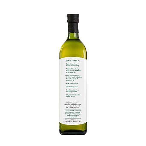 Chosen Foods Organic Chosen Blend Oil 25.4 oz., Non-GMO, High-Heat Frying, Baking, Cooking, 490° F Smoke Point