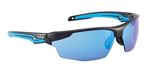 Bolle Safety Tryon Tyron Glasses with Blue Lens, Black/Blue, Blue