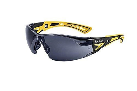 Bolle Safety Rush+ Safety Glasses, Small Yellow & Black Frame, Smoke Lenses