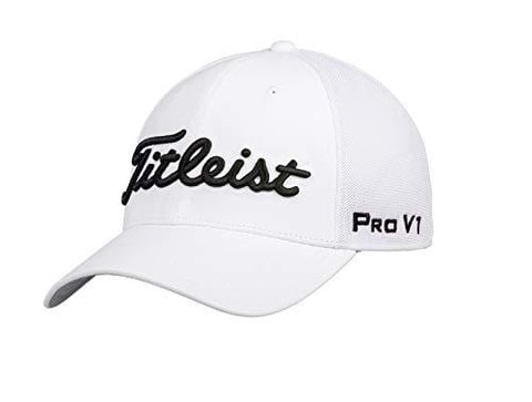 Titleist Men's Tour Sports Mesh Golf Hat, White/Black L/XL