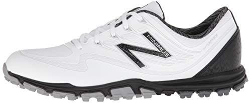 New Balance Women's Minimus WP Waterproof Spikeless Comfort Golf Shoe, White/Black, 8.5 M US