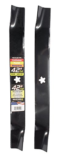Maxpower 561714B 2-Blade Mulching Set for 42" Cut Craftsman, Husqvarna, Poulan Front Engine Rider Replaces 134149, 532134149, 532 13 41-49, 594892701