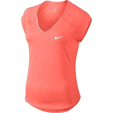 Women's Nike Court Tennis Top (Bright Mango/White, X-Small)