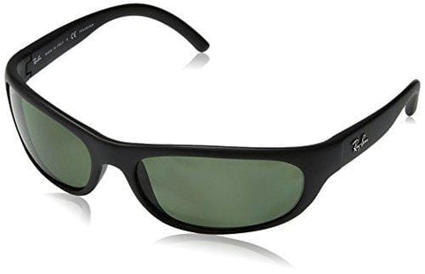 Ray-Ban Men's Rb4033 Polarized Rectangular Sunglasses, Matte Black, 60.6 mm