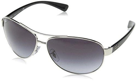 Ray-Ban Men's Rb3386 Aviator Sunglasses, Silver/Grey Gradient, 67 mm