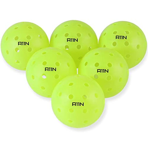 A11N S40 Outdoor Pickleball Balls- USAPA Approved, 6-Pack, Neon Green