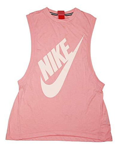 Nike Women's Vintage Style Logo Performance Athletic Tank Top (Coral Sail, Small)