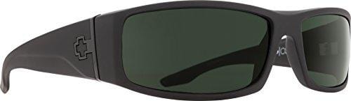 Spy Optic Men Cooper Rectangular, Soft Matte Black/Happy Gray/Green Polar, 56 mm