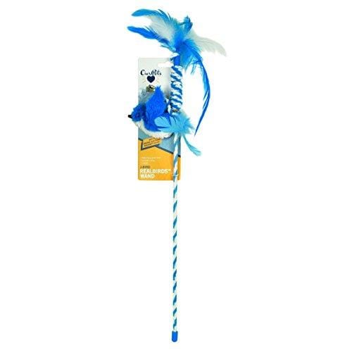 OurPets Play-N-Squeak RealBirds J-Bird Wand Pet Squeak Interactive Cat Toy