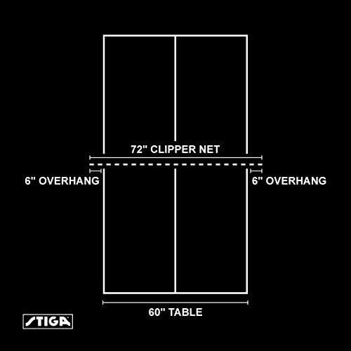 STIGA Premium Clipper 72” Regulation Table Tennis Net and Post Set with Easy Set Up and Spring Activated Clip