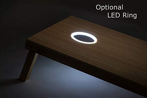 Tailgating Pros 4'x2' & 3'x2' Premium Woodgrain Cornhole Game w/Carrying Case & Set of 8 Corn Hole Bags - 150+ Color Combos! Optional LED Lights