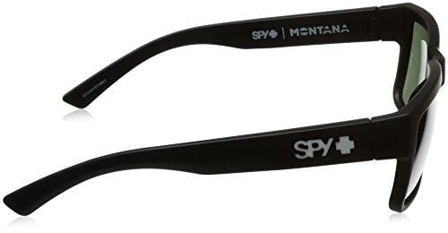 Spy Optic Men's Montana Square Sunglasses, Soft Matte Black/Happy Gray/Green, 1.5 mm
