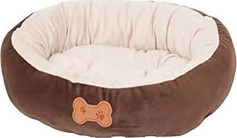 Aspen Pet Oval Cuddler Pet Bed for Small Breeds 20-inch by 16-inch Chocolate Brown