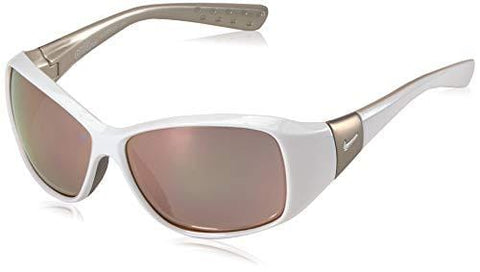 Nike Eyewear Women's Minx Rectangular Sunglasses, White, 59 mm