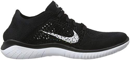 Nike Womens Free RN Flyknit 2018 Running Shoes (6 B(M) US) Black/White